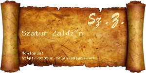 Szatur Zalán névjegykártya
