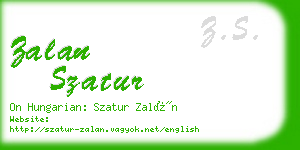 zalan szatur business card